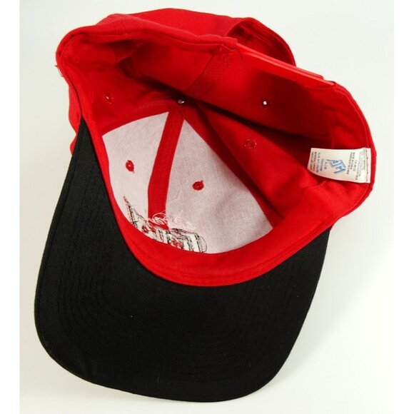 Vintage Berkley Frenzy Fishing Red Black Snapback Baseball Cap Hat Adjustable - Picture 6 of 9